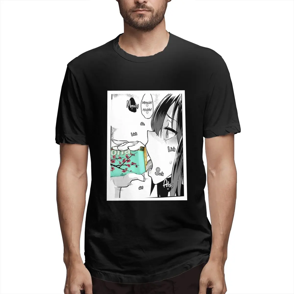 

Saki Yoshida Drinking Arizona Tea Premium Hentai T Shirts 2021 new Japanese manga anime T-Shirt Pure Printed Clothing