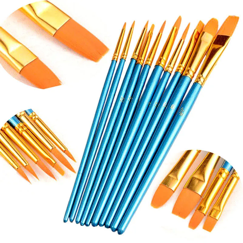 

10 Pcs/Set Fine artist Thin Hook Line Pen Blue Art Supplies Drawing Art Pen Paint Brush Nylon Brush Painting Pen mark pen