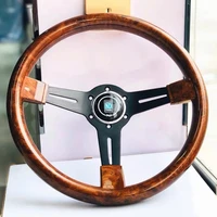 14inch racing car steering wheel high quality copy wood steering wheel with black spoke classic steering wheel