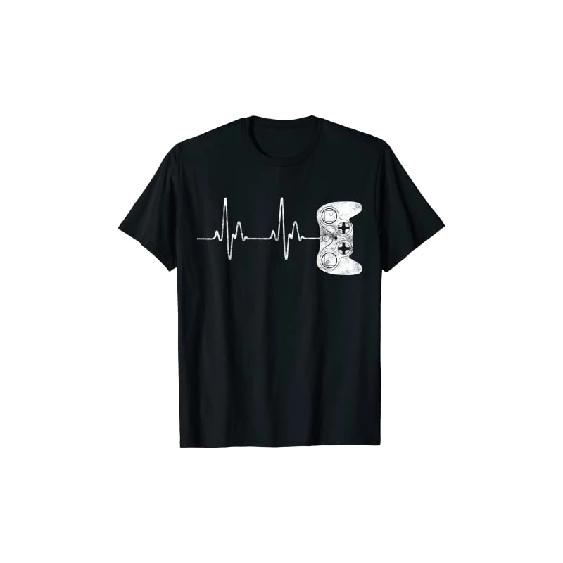 

Gamer Heartbeat T-Shirt Video Game Lover Gift Oversized T Shirt Men Funny Graphic Tee Shirt Homme Summer Short Sleeve Tops