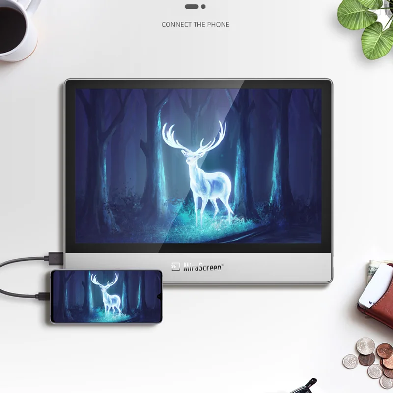 Портативный монитор 13 3 дюймов компьютер с сенсорным экраном монитора HDM Дисплей