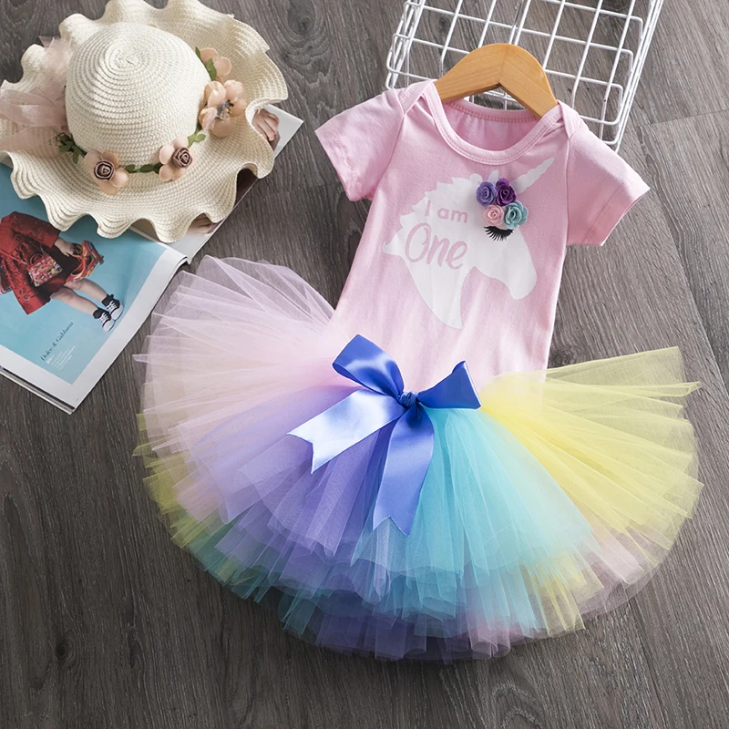 Платье-пачка для первого дня рождения для маленьких девочек; Vestidos Infantil; одежда принцессы; одежда для крещения для девочек 1 год - Цвет: 4as photo