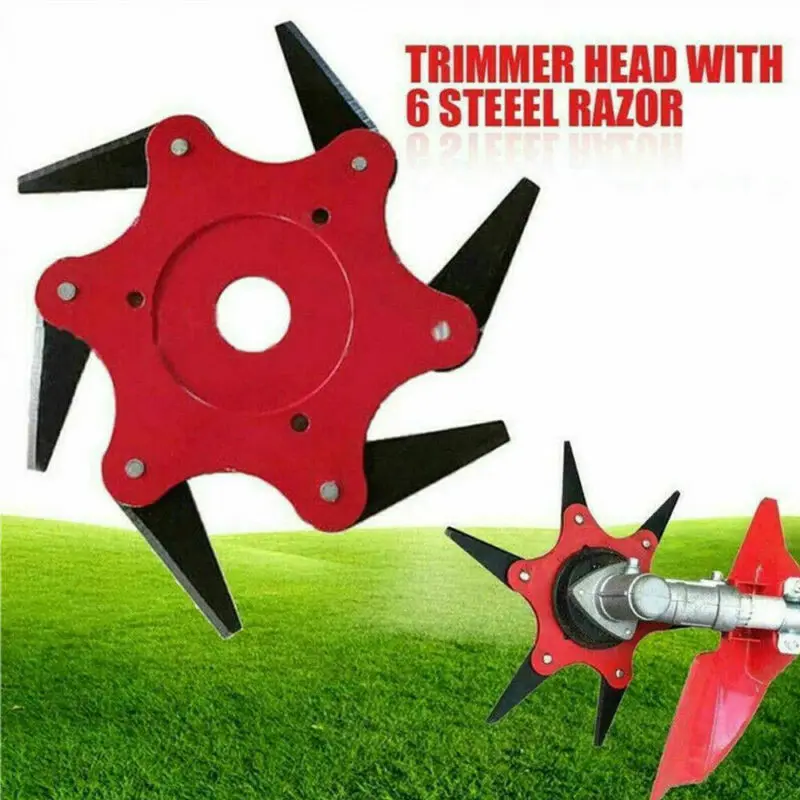 Универсальные 6 стальных лезвий бритвы травы Щетка Очиститель триммер головка