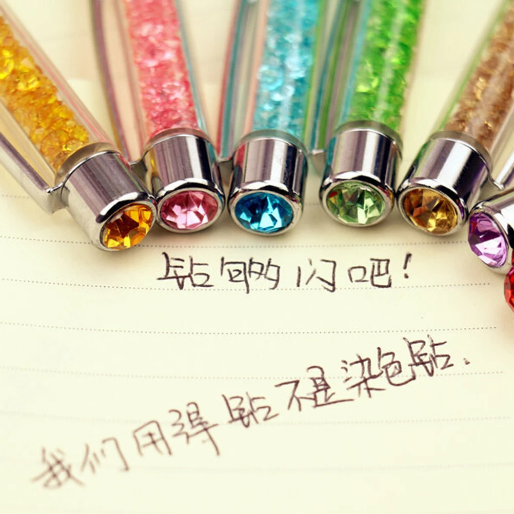 Металлические фирменные шариковые ручки с верхним блестящим алмазным