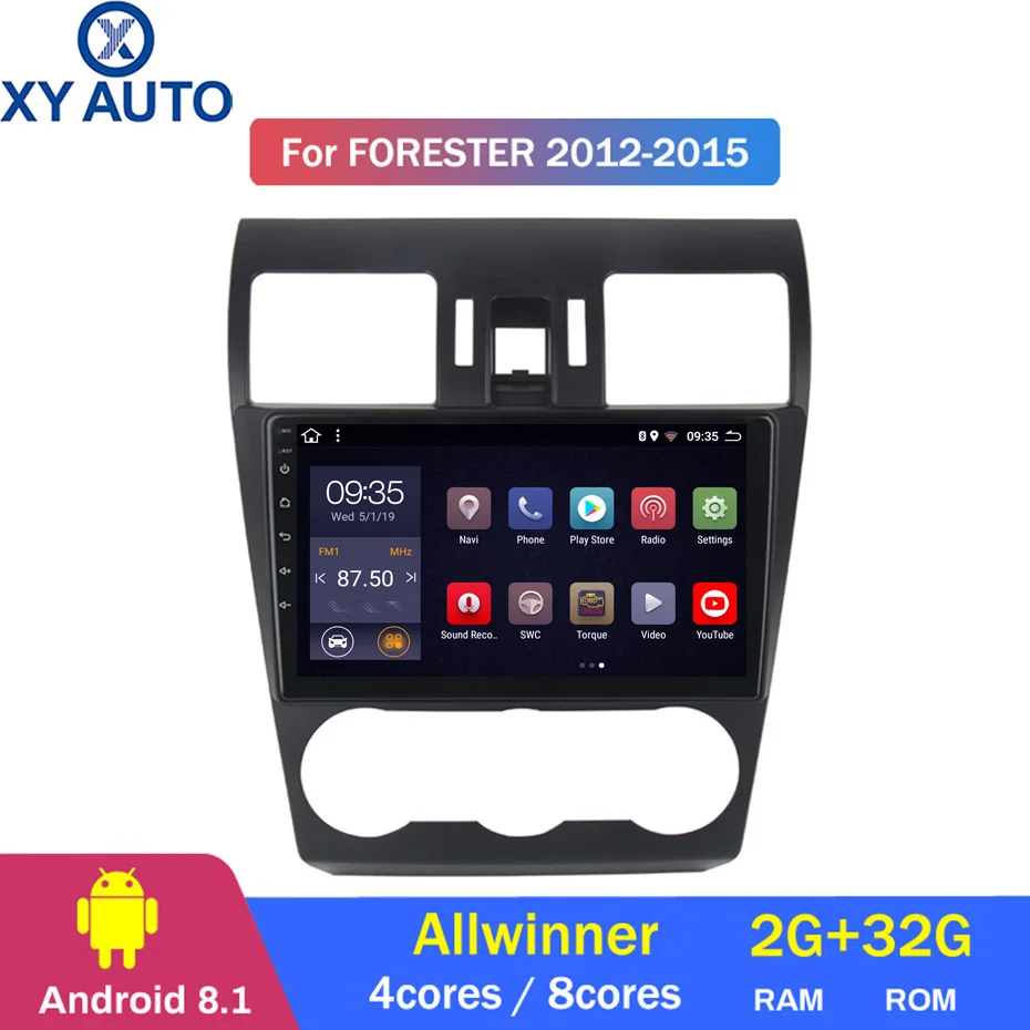9 дюймов 2.5D IPS HD Мульти сенсорный экран Android8.1 2G RAM 32G ROM NAVI для Subaru Forester XV WRX 2012 2018 с BT