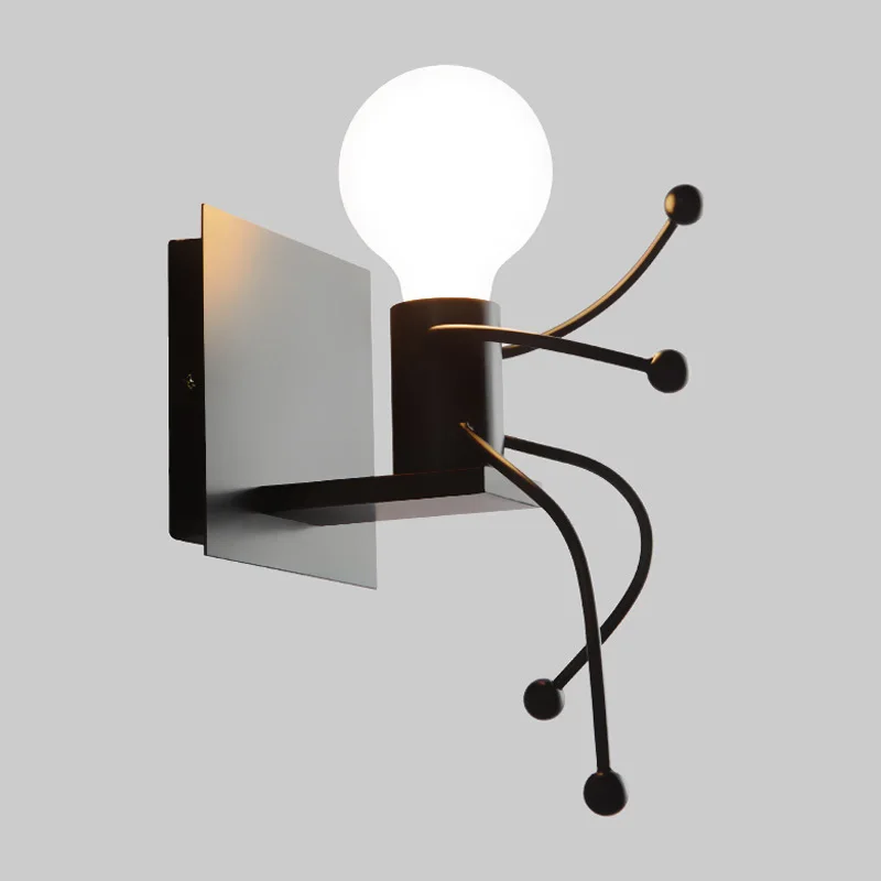 Светодиодная настенная лампа в стиле робота винтажная игрушка современный