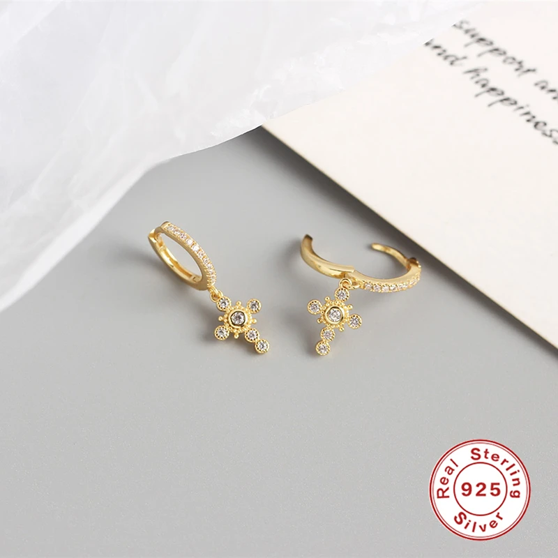 Женские серьги кольца из серебра 925 пробы с фианитами|Серьги-кольца| |