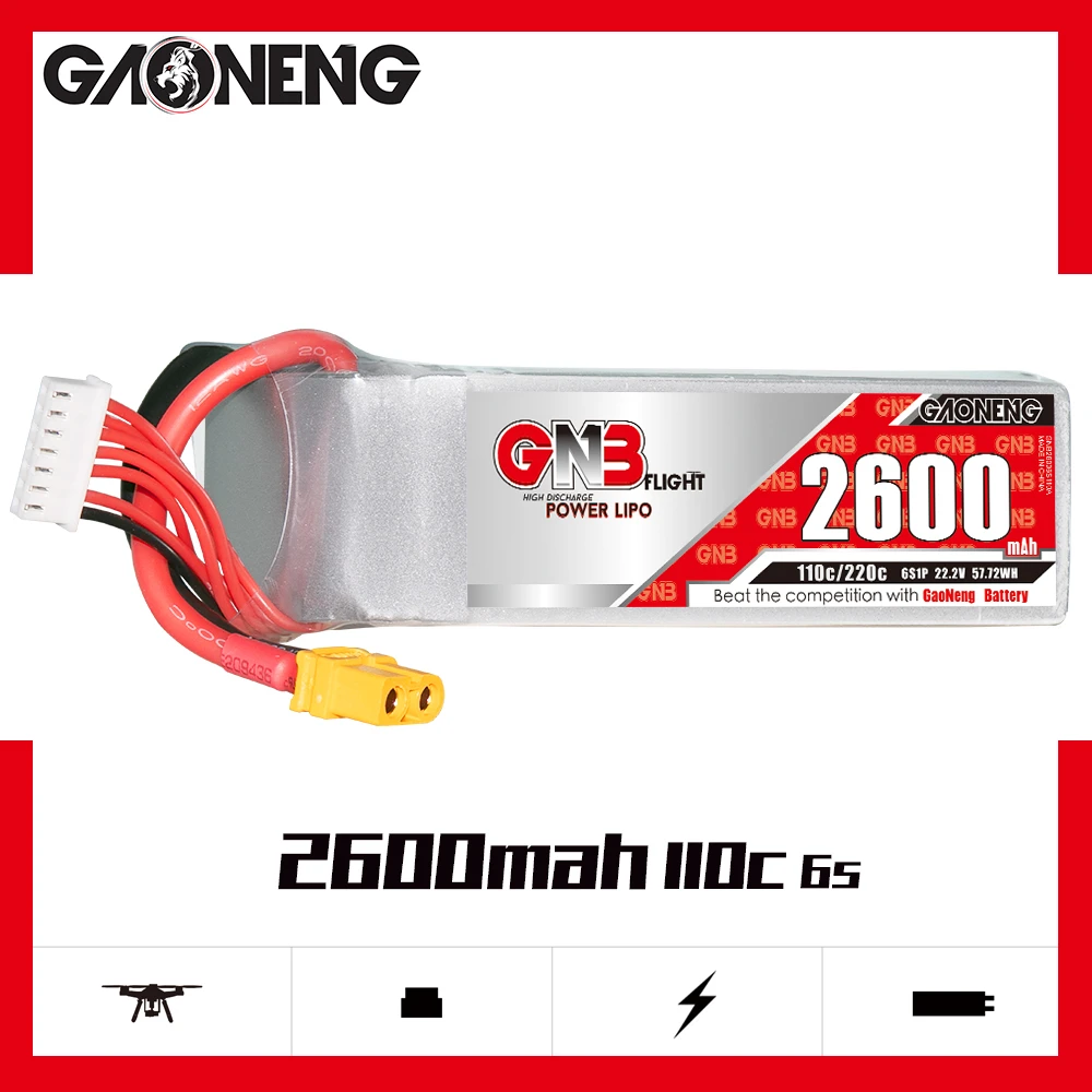 Gaoneng GNB 6S 22.2V 2600mAh 110C XT90