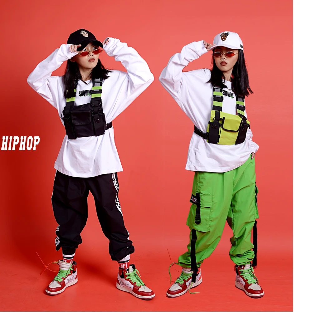 Детские танцевальные костюмы в стиле хип-хоп комплект уличных танцев для девочек