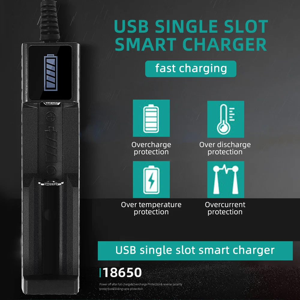 Зарядное устройство литий-ионная батарея USB с одним слотом умное зарядное