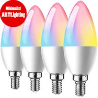 e12 smart light bulbs candelabra led light bulbs works with alexa and google home rgbcw multicolor app voice control