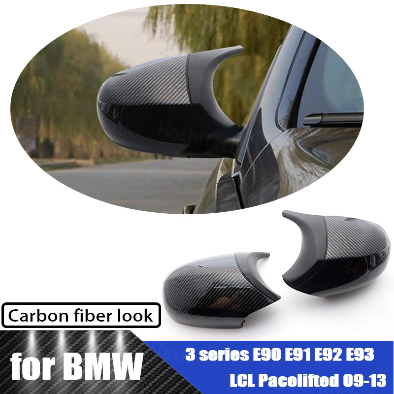 

Carbon Fiber Pattern styling pre-facelifted trim black M3 style for BMW E90 E91 E92 E93 LCI Rearview Mirror cover caps