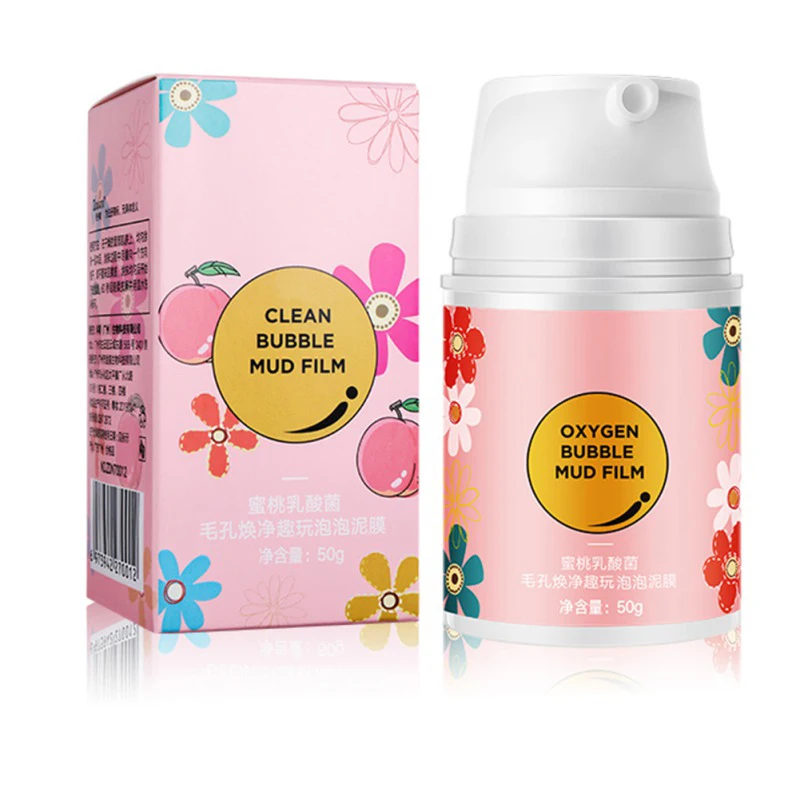 

Remove Blackhead Acne Bubble Mud Cleaning Pore Film Peach Lactobacillus Foam Face Mask Skin Care Eggplant Amino Acid Mud Mask