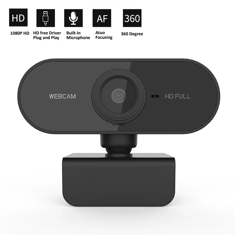 

HD1080P Webcam PC Web Camera with Mic Rotatable PC Desktop Cameras for Live Broadcast Video Calling Conference Work Computer