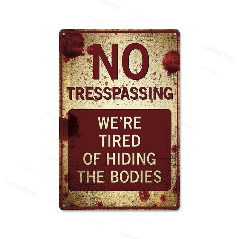 

Plaque Metal Vintage No Trespassing Retro Metal Sign Flag Plaque Bar Club Cafe Garage Wall Decor Art Metal Sign