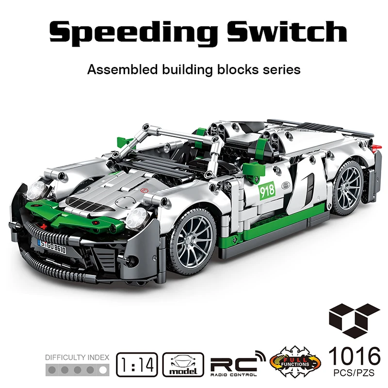 

8610 Technique Expert Racing Sport Car 918 Building Blocks Modular Creator Model Bricks Toys for Kids Children Birthday Gift
