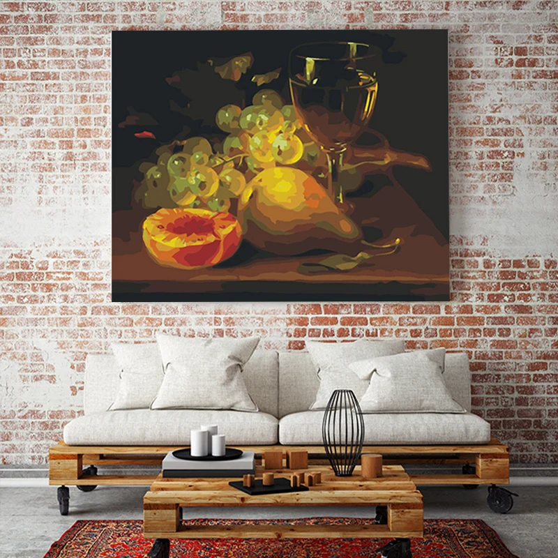 Картина по номерам картины маслом ручной работы фруктовый кофе красное яблоко