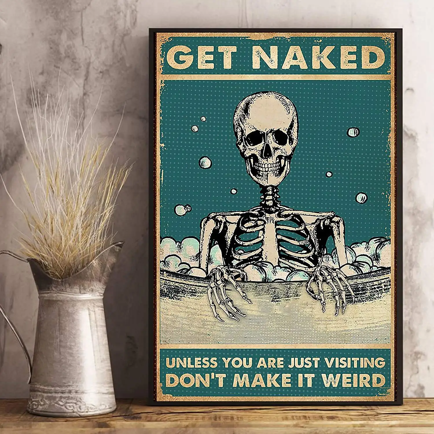 

Обнаженный каркас, 8x12 дюймов, винтажный потертый Ретро листовой знак из олова для ванной комнаты, ванной комнаты, гостиной