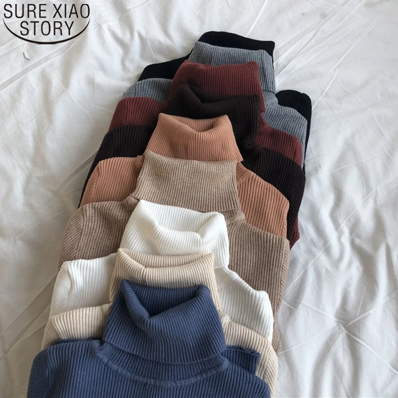 

Мягкие теплые осенне-зимние топы, женские свитера, новинка 2022, корейский облегающий пуловер, Женский вязаный свитер, однотонный джемпер, Жен...