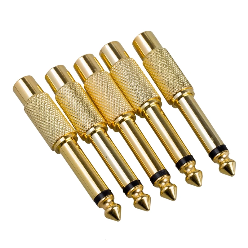 

10Pcs 6.35mm to RCA Audio Adapter 6.35mm Male to Female Stereo Audio Adapter Suitable for Mixer / Speaker Equipment
