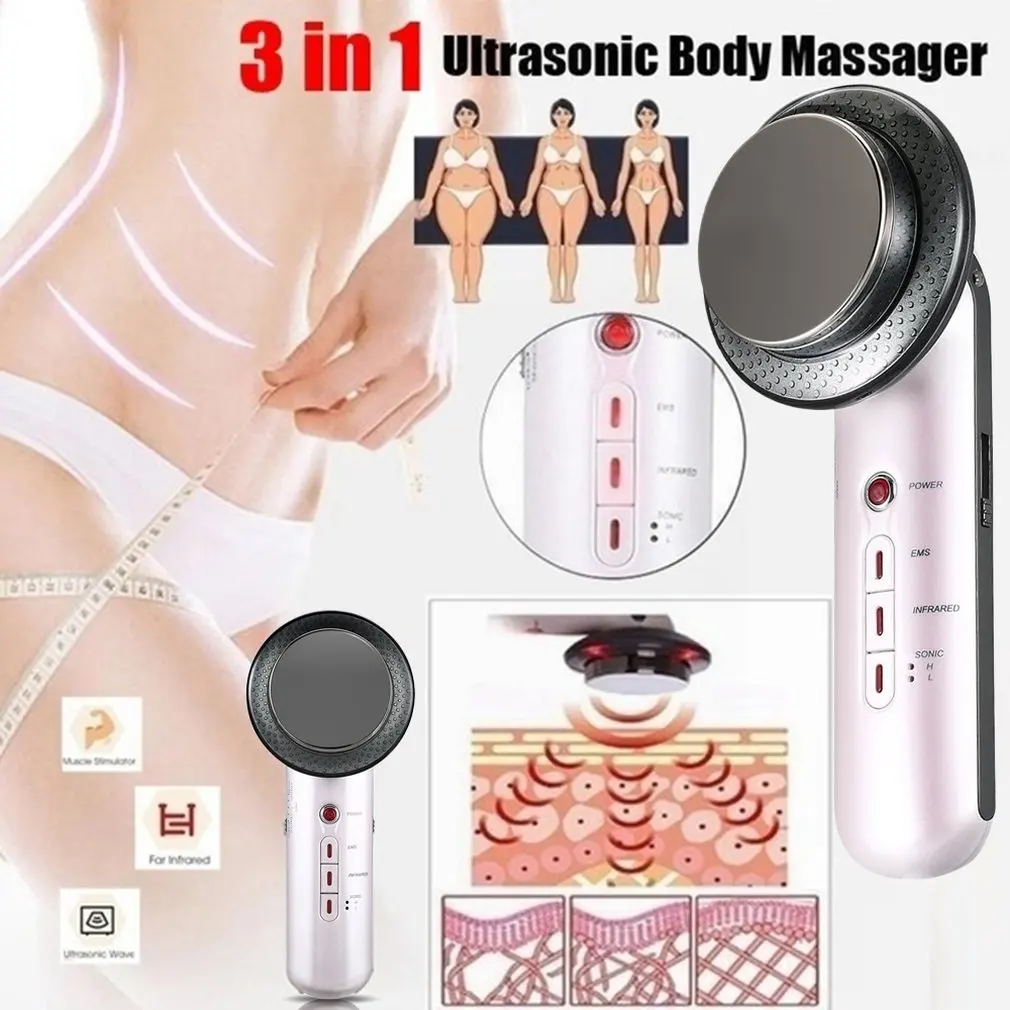 

Hand-held 3 in 1 Slimming Beauty Machine Fat Reduction Instrument for Home Use Anti-aging Face Skin Care Tools