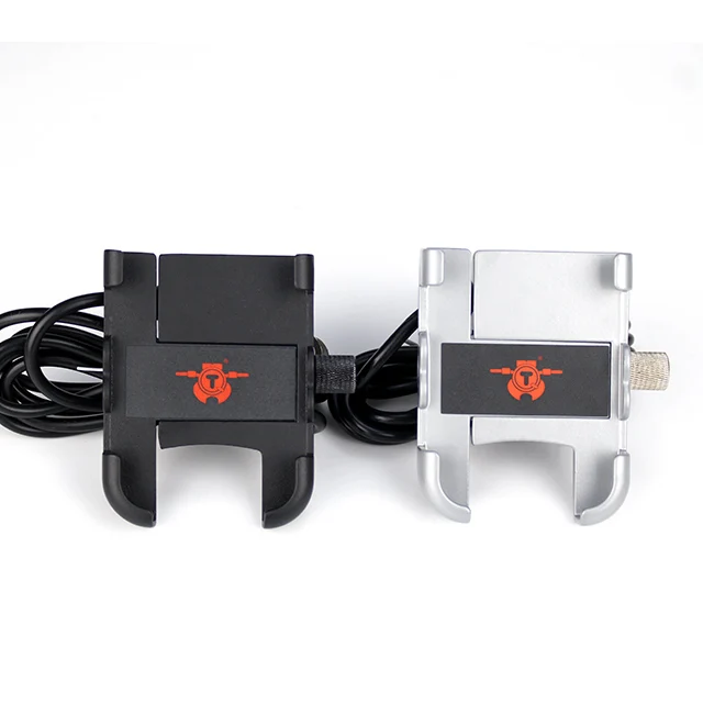 

Wholesale Metal Aluminum Alloy USB Charger Bike cell Phone Holder Motorbike Phone Mount Motorcycle Phone Charger Holder