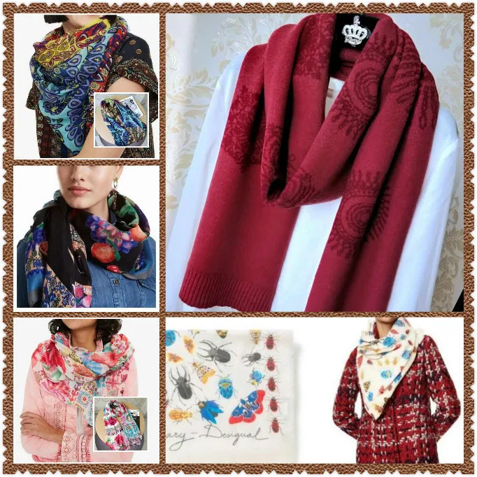 Различные Модные шали с принтом красивых цветов |