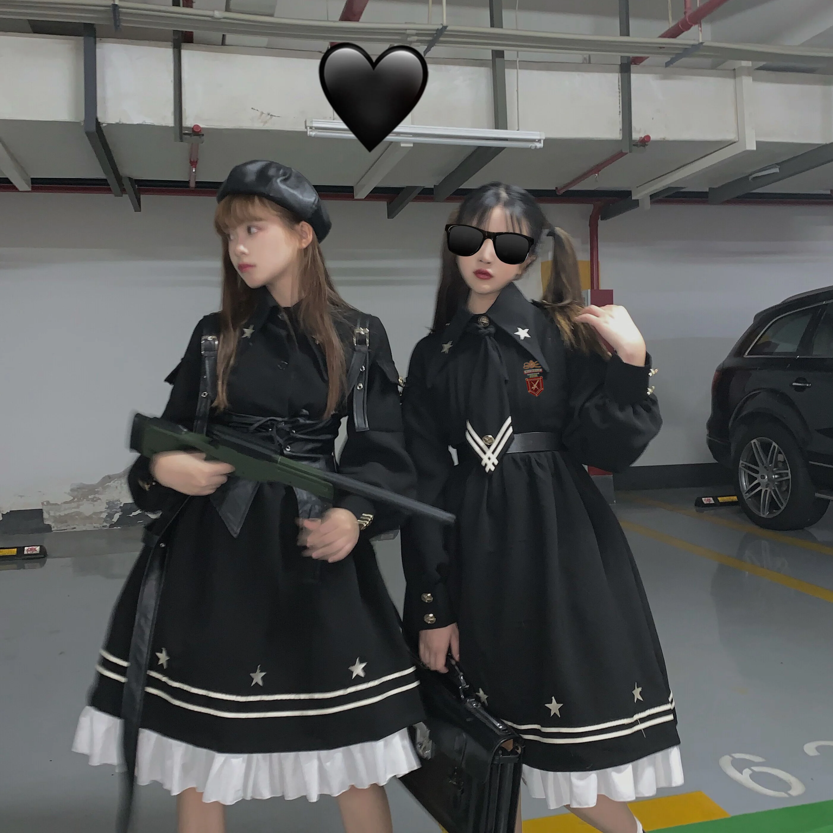 Женское платье накидка с длинным рукавом черное в студенческом стиле|Платья