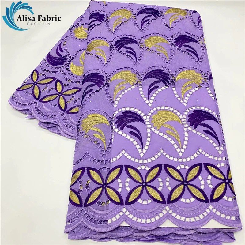 

Alisa African Lace Fabric 2021 Embroidery Swiss Volie Lace In Switzerland Stones Nigerian Cotton Lace Fabrics For Party Dress
