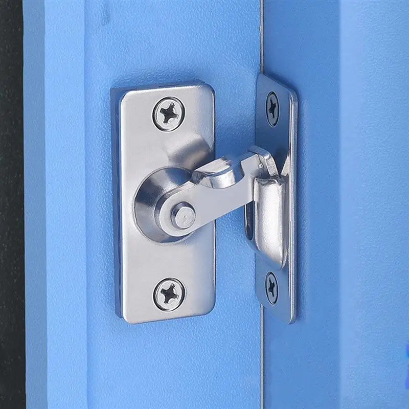 

90 Degree Stainless Steel Door Lock Buckle Simple Right Angle Sliding Latch Bolt Right Angle Simple Sliding Doors Buckle Workpro