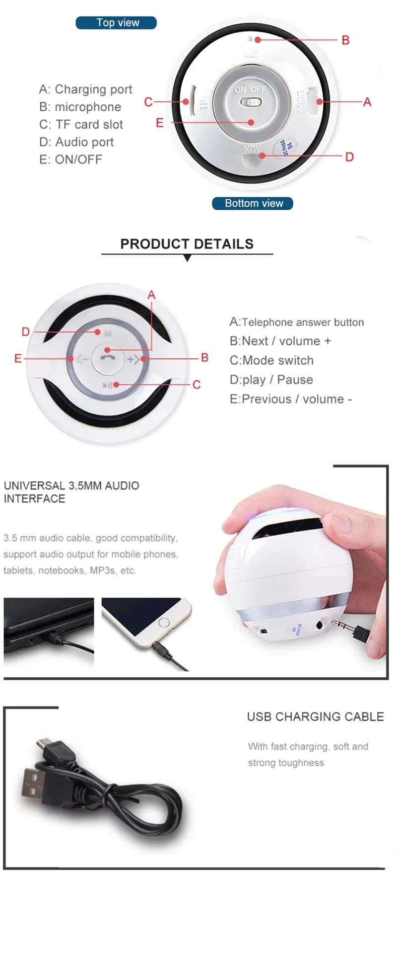 Портативный Bluetooth мини-динамик с fm-радио водонепроницаемый сабвуфер беспроводной Loundpeakers для всех телефонов