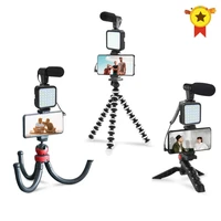 mobile phone photography set live video fill light microphone octopus tripod for gopro camera iphone 8 11 12 fold 2 mate 40s