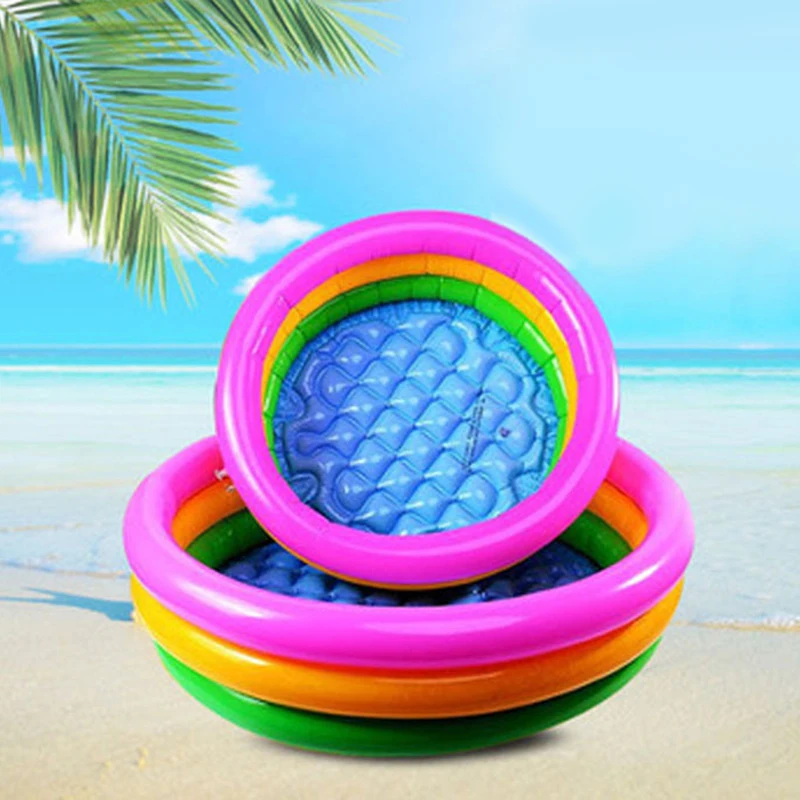 

60/90CM Rainbow Baby Inflatable Round Swimming Pool for 0-3 Years Old Float Accessories Kids Outdoor Pool Toy