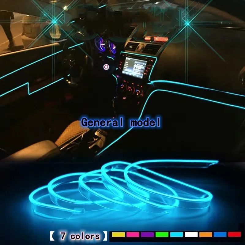 

RGB LED Strips Ambient Light APP Bluetooth Control for Car Interior Atmosphere Light Lamp 8 colors DIY Music 8M Fiber Optic Band