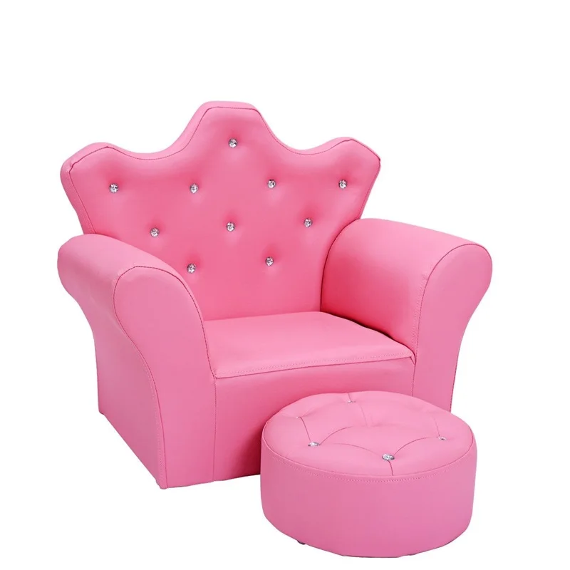

Pink Kids Sofa Armrest Couch with Ottoman High Quality Children Sofa Set Living Room Furniture HW54194