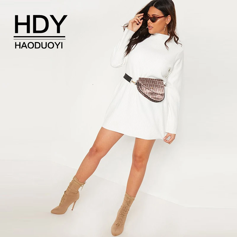 HDY Haoduoyi Новое поступление Осенний простой однотонный пуловер с высоким