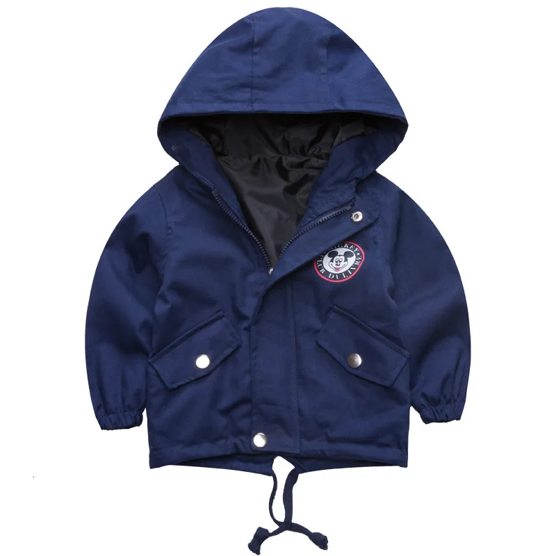 Thin Navy Blue Benemaker/флисовые куртки с Микки Маусом для маленьких мальчиков и девочек; зимняя одежда; детские пальто; детская куртка-бомбер; ветровка; детская верхняя одежда; YJ153 - Цвет: Thin Navy Blue