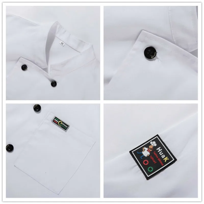 Двубортные кожаные этикетки с длинным рукавом униформа шеф повара унисекс