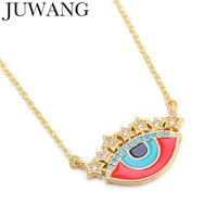 juwang 2021 vintage chokers necklaces rainbow turkish evil eyes pendant o chain necklace fashion jewelry for women aesthetic