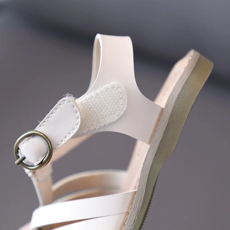 

14-19cm Brand Closed Toe Sandals For Children Green Beige Solid Soft Baby Sandals Fashion Weave Knitting Summer Shoes For Girls