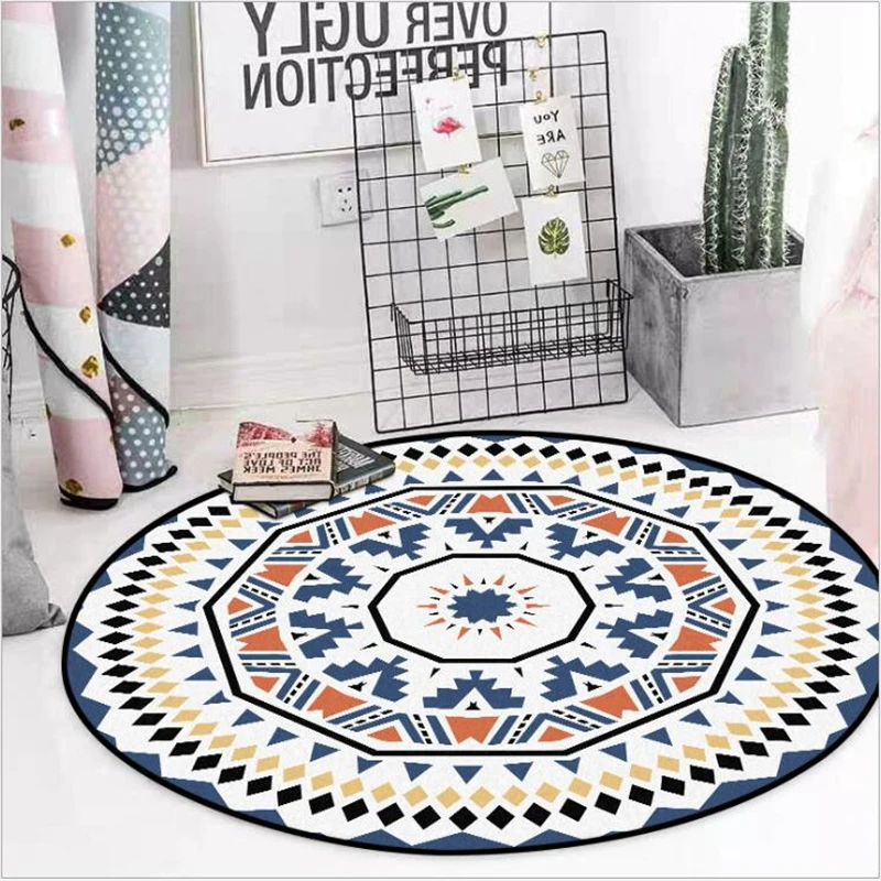 Ковры для гостиной круглый ковер с синими бриллиантами и круглым рисунком