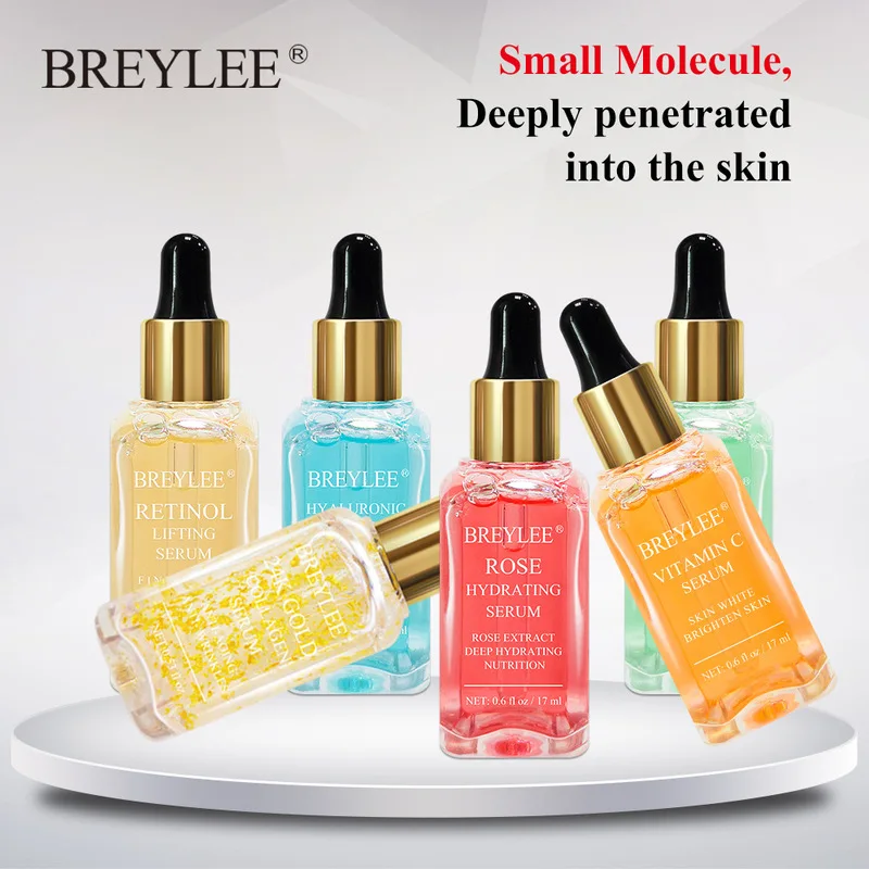 

BREYLEE Face Serum Series Hyaluronic Acid Vitamin C Whitening Skin Care Rose Nourish 24k Gold Firm Soothing Repair Essence 1pcs