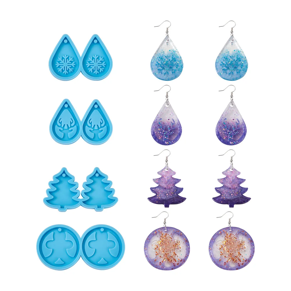 

104 шт./компл. подвесные силиконовые формы с крючками для сережек соединительные кольца для изготовления ювелирных изделий «сделай сам» модн...