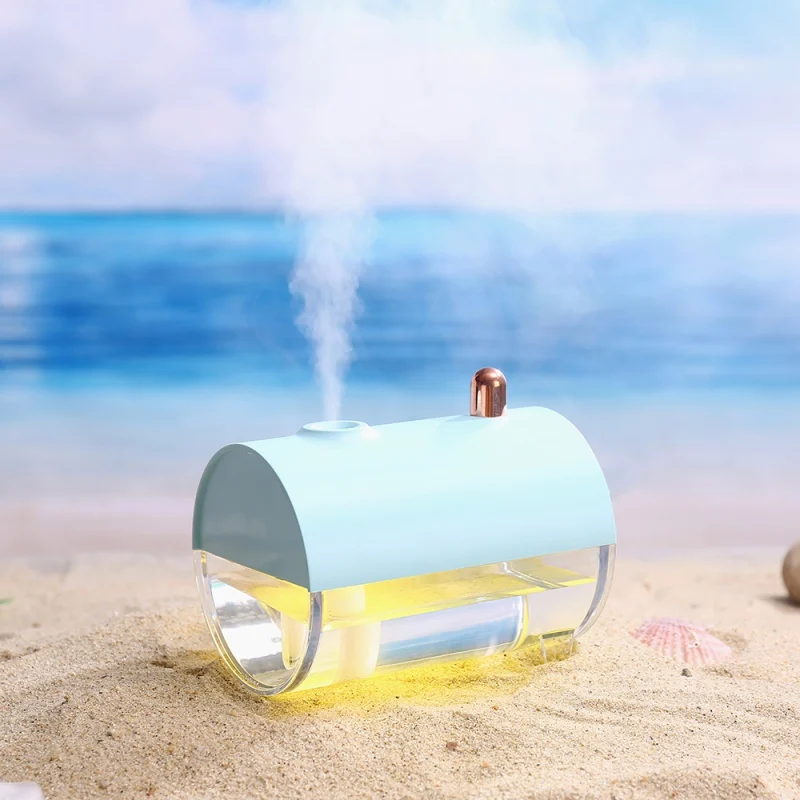 1PC Portable USB Charging Submarine Boat Shape Design Humidifier Warm White LED Night Light Personal Air Diffuser for Travel |