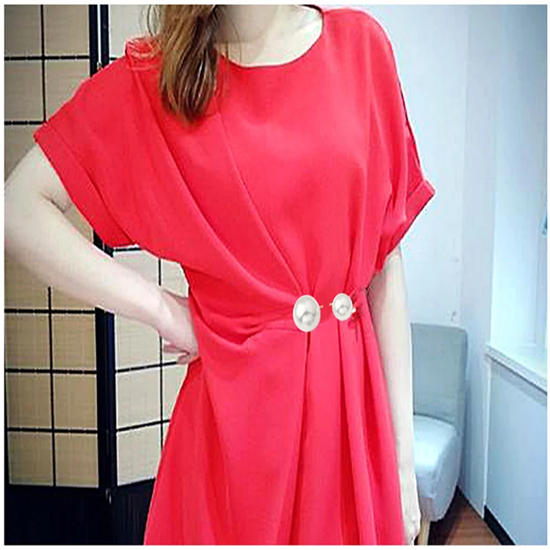 2 шт. Женская Брошь юбка на талии с перламутровыми пуговицами одним словом Pin