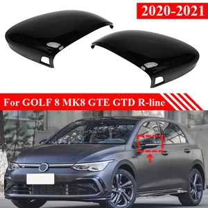 Car Side Wing Mirror Cover, for Golf 8 MK8 GTE GTD R-Line 2020 2021 Rearview Mirror Caps with Blind Spot Assist Hole