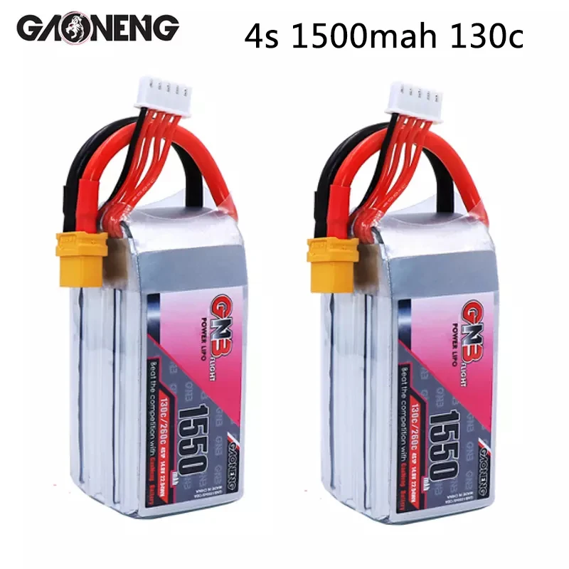 

Gaoneng GNB 4S 1550MAH 14.8V 130C / 260C Lipo Battery Rechargeable XT60 Plug Connector For RC Models Multicopter Frame Accs