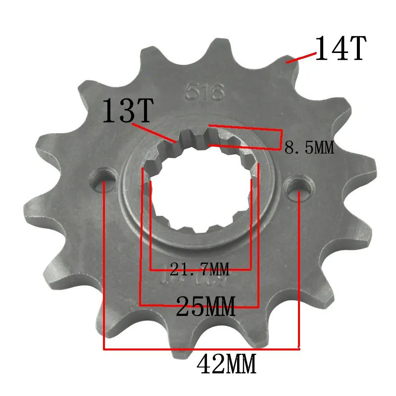 

520 14T 15T 16T Motorcycle Front Sprocket For Kawasaki KLX300 KLX300R EL250 EL252 Ninja 250 EX250 GPZ250 KLX250 ZR250 ZXR250