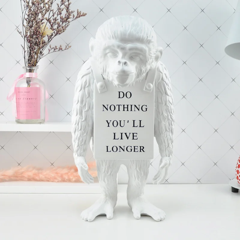 Banksy знаменитая художественная статуя обезьянки из смолы творческое искусство и