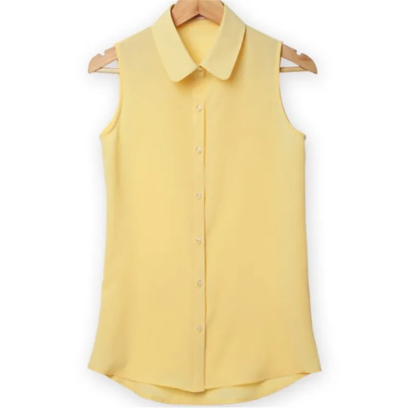 Camisa Blusas Femininas Топы женские летние без рукавов шифон рубашки блузки белая блузка